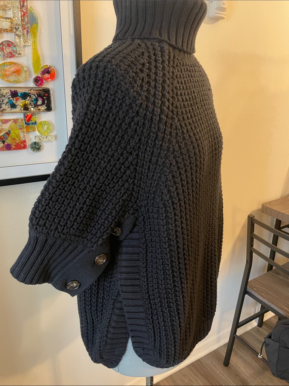 J. Crew Black Chunky Knit Turtleneck Sweater - Picture 6 of 7
